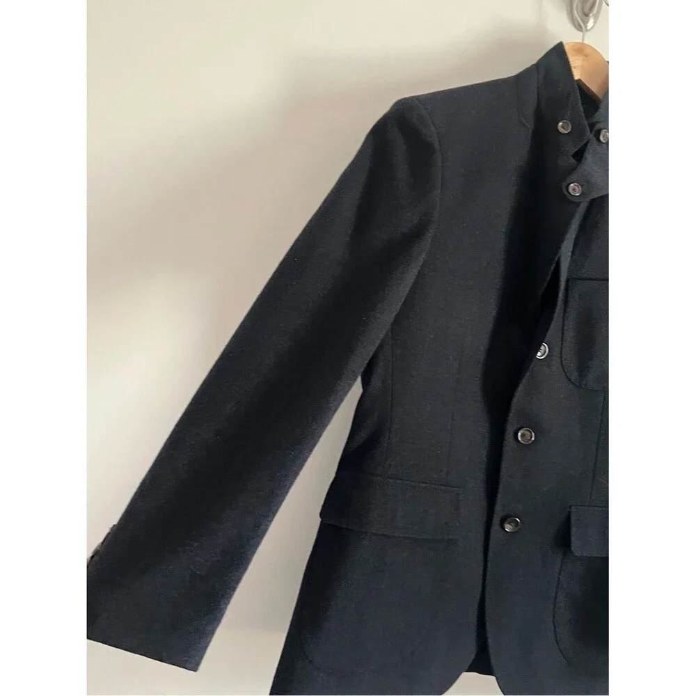 J.Crew Ludlow Subalpino Italy Wool Cotton Blazer Size 36S Blue Sport Coat